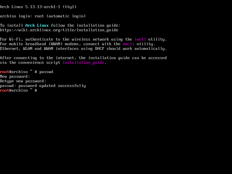 Αλλαγή συνθηματικού root στο Arch Linux