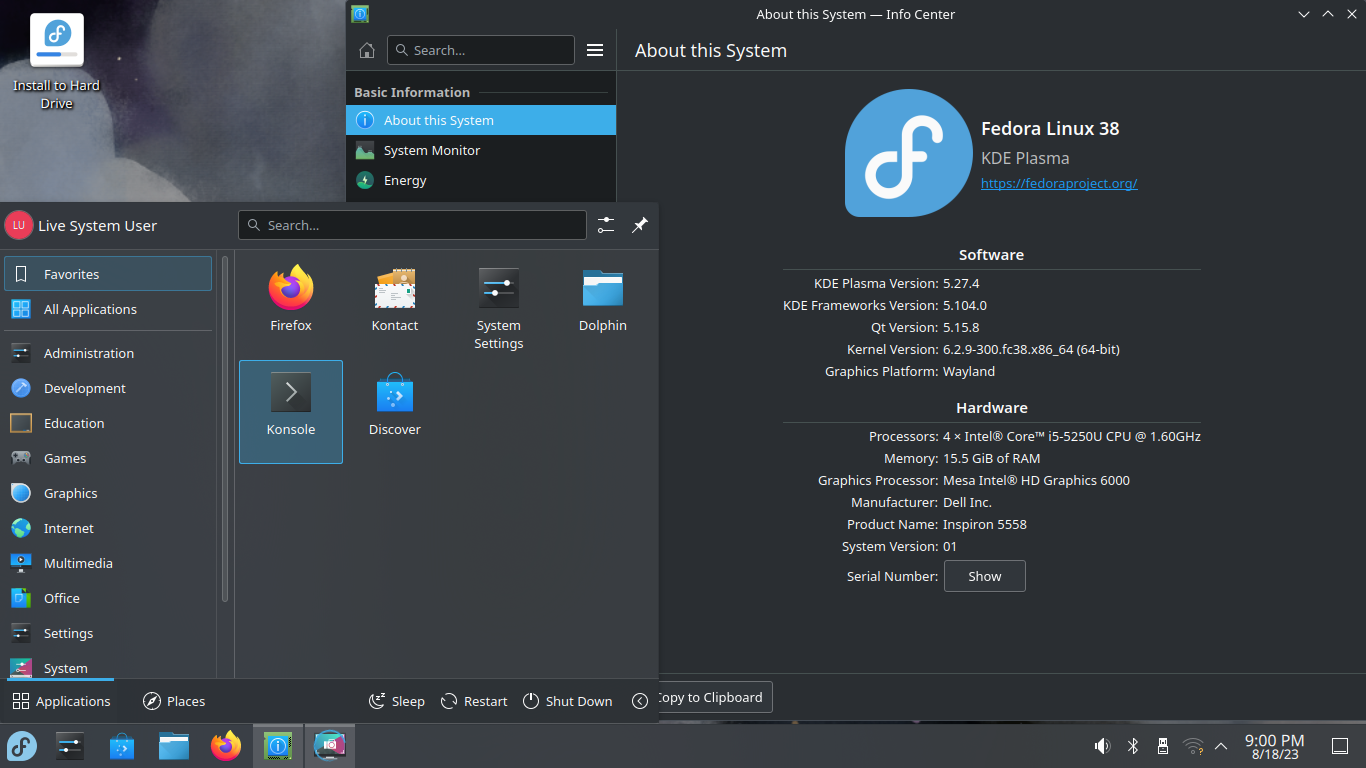 Fedora KDE Plasma