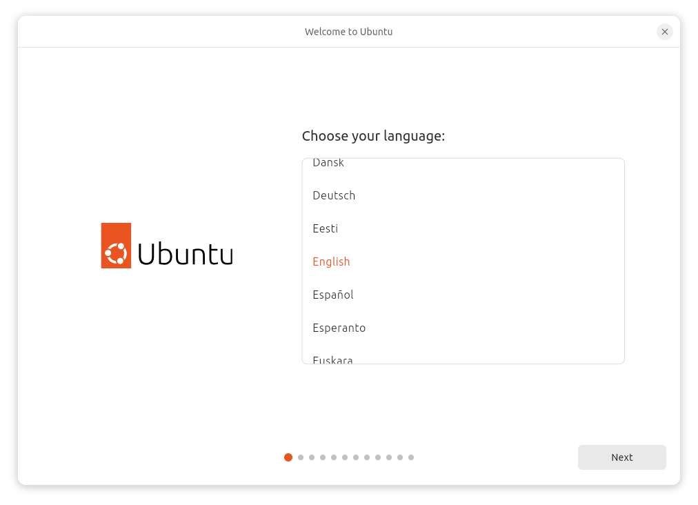 Ubuntu Installer Language